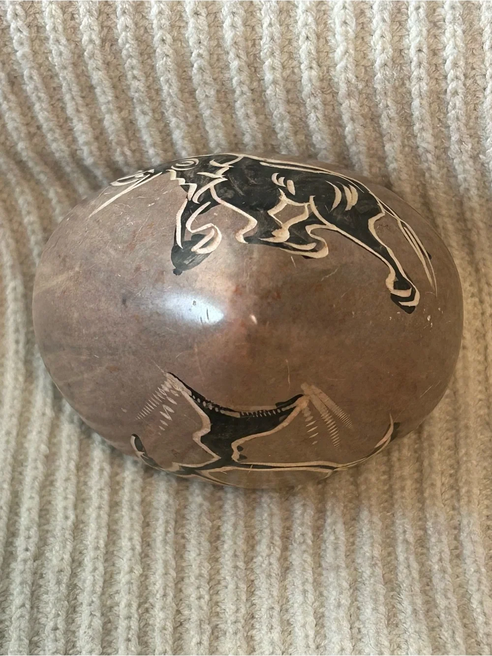Hand-Carved Kisii Soapstone Heart Paperweight